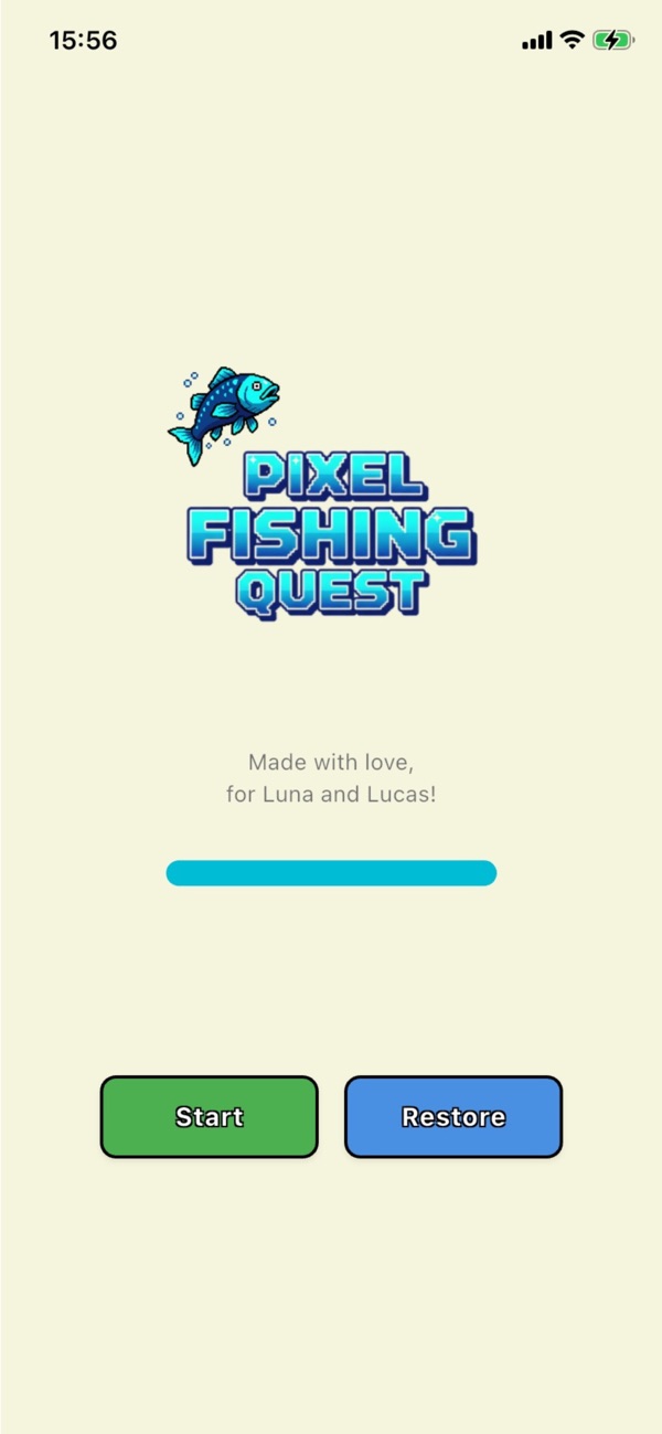 Pixel Fishing Quest title screen